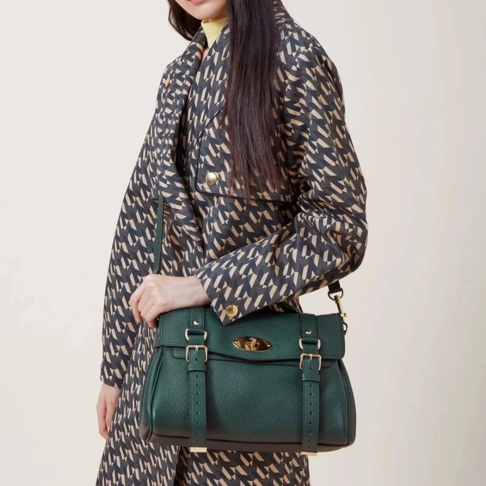 Mulberry 'Alexa' in Mulberry Green Heavy Grain Leather Bag - MSRP $1595 - NWT - Picture 7 of 7